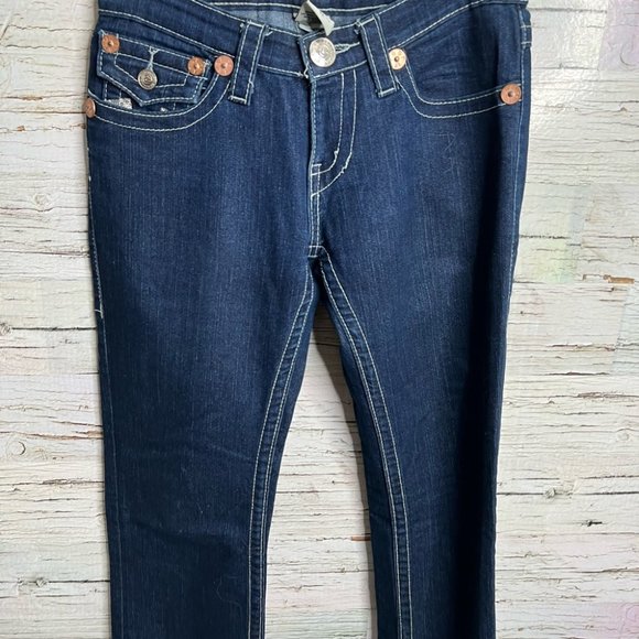 TRUE RELIGION Billy Super T Low Rise Boot Straight Leg Size 27 Sparkly silver - Picture 4 of 10